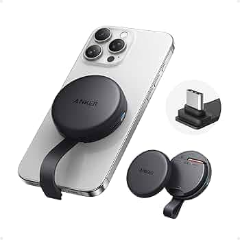 Anker MagGo USB-C Adapter, SD Card Reader for iPhone 16 Series, Portable Magnetic Memory Card Reader with Built-in Cable, Dual Slot for SD&TF Card, 312MB/s Max Data Transfer for USB C Devices(Black)