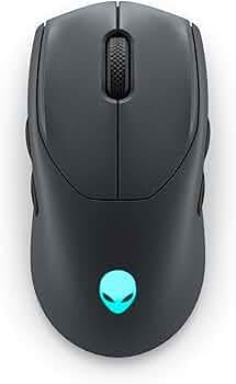 Alienware AW720M Tri-Mode Wireless Gaming Mouse - 2.4GHz Wireless, Bluetooth 5.1, 26,000 DPI, 8-Fully Programmable Buttons, Magnetic Snap Charging Adapter USB-A to USB-C Cable - Dark Side of The Moon