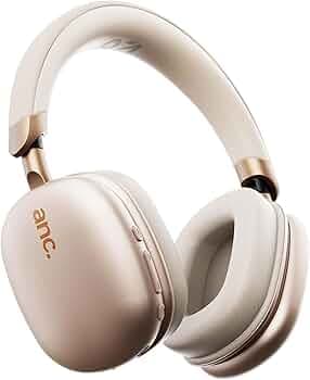 GOBOULT-Fluid X Pro Ear Bluetooth Headphones with 70H Playtime, 40mm Bass Drivers, Zen ENC Mic, Type-C Fast Charging, 4 EQ Modes, AUX, IPX5 Wireless Headphones (Beige)