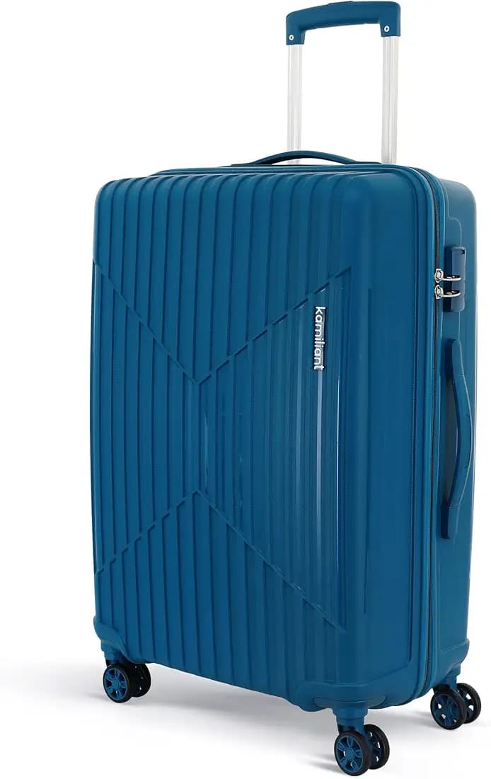 KAMILIANT by American Tourister Large Savvy 80 Cms Check-in (PP) Hard Sided 8 Wheels Spinner Luggage/Suitcase/Trolley Bag (Deep Ocean) (Double Wheel)