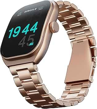 GOBOULT Trail Smartwatch 2.01" 3D Curved HD Display, BT Calling 5.3, 600 Nits Brightness, IP68, 190+ Watchfaces, 120+ Sports Modes, AI Voice Assistant, SpO2 Monitoring (Rose Gold)