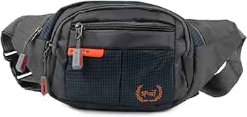 xcluma Waist Pack Travel Handy Hiking Zip Pouch Document Money Phone Belt Sport Bag Bum Bag for Men and Women Polyester (Grey)