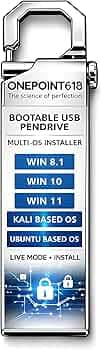 Bootable USB Pendrive for OS Installation & Live Use | Windows 8.1, 10 & 11 Compatible | System Repair & Recovery Flash Drive for Laptop & Desktop | with Live Kali Linux & ubantu