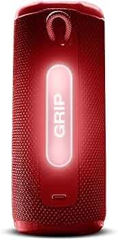 JBL New Launch Grip Wireless Portable Bluetooth Speaker, JBL Pro Sound with AI Sound Boost, IP68 Waterproof/Dustproof, Ambient Light, Upto 14H Playtime, Auracast Multi-Speaker Connection, Red