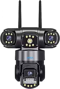 XUGA Cybernautt Z6D 6MP FHD 3 Lens WiFi Outdoor CCTV Camera | PTZ | Color Night Vision | 3 View Screen | AI Motion Detection | Two-Way Audio| IP66 Waterproof | 10X Zoom | 128GB