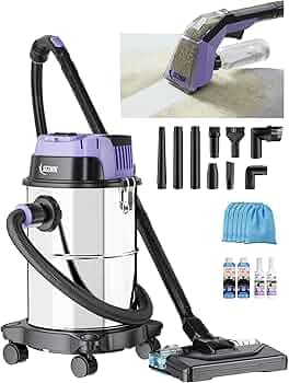 SEZNIK All in One Wet and Dry Vacuum Cleaner for Home | Spot Cleaning, Mopping & Blowing | 15L Steel Tank | 1300W, 20KPA Suction | 9 Attachments | Includes 1-Year Maintenance Kit Worth ₹3496