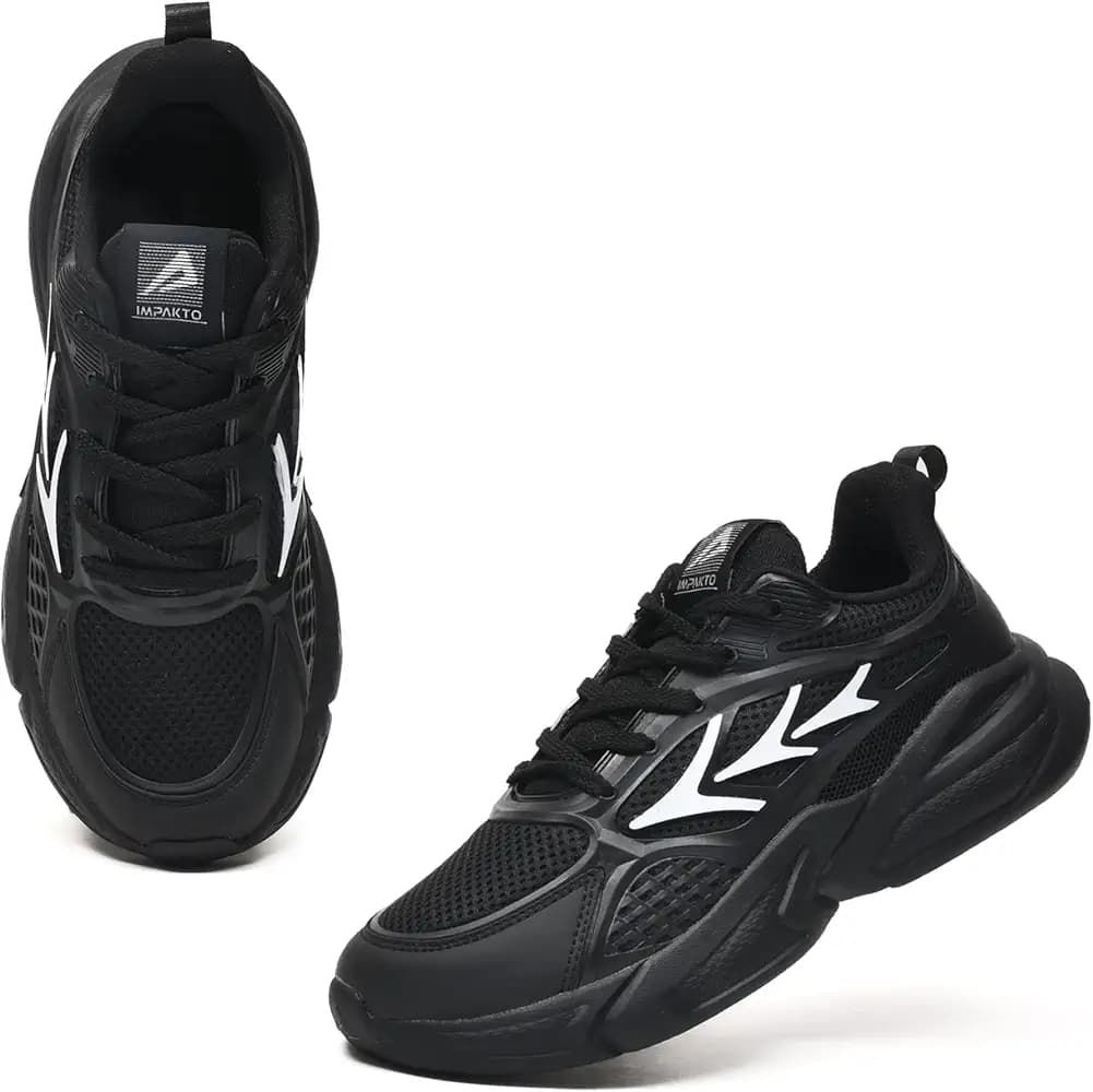 Impakto Men’s Athletic Sneakers | Lightweight & Breathable Upper | Shock Absorbing Insole | Anti-Skid EVA Sole | Casual Shoes for Walking, Casual Wear, Gym & Daily Use | Chunky Trendy Sneaker