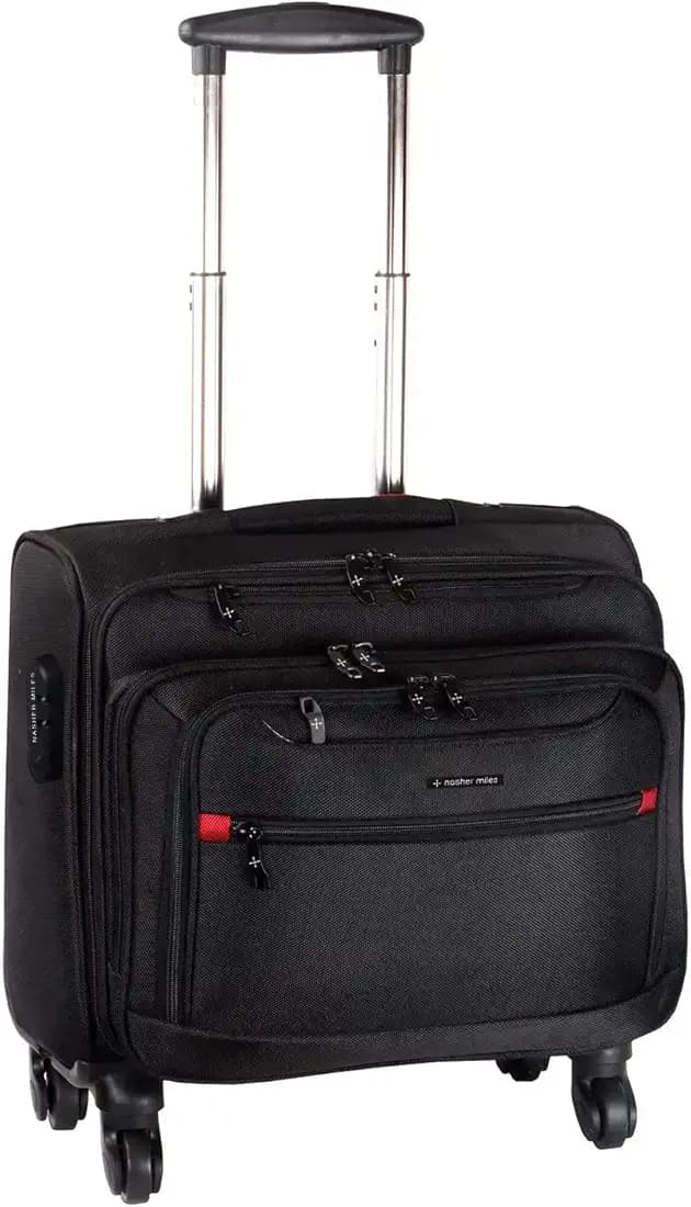 Nasher Miles Wall Street 4 Wheel Polyester 39 Liters Black Soft-Sided Laptop Roller Case - Dl824,4 Spinner,Trolley,Large, 40 Cm