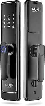 Door Lock R27 with Fingerprint, Password, RFID Card, Anti-Theft Alarm, Manual Key, 5 Bolt Lock, 2-Year Warranty, Black | Free Installation