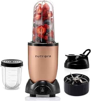 Nutripro Juicer Mixer Grinder Smoothie Maker - 500 Watts (2 Jars & 1 Blade, Gold) - 2 Year Warranty