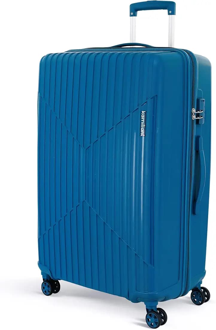 KAMILIANT by American Tourister Medium Savvy 70 Cms Check-in (PP) Hard Sided 8 Wheels Spinner Luggage/Suitcase/Trolley Bag (Deep Ocean) (Double Wheel) Blue