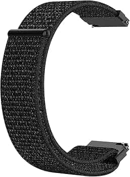 ACM Watch Strap Nylon Soft Loop 20mm Compatible with Withings Nokia Steel Hr 40mm Smartwatch Sports Band Black