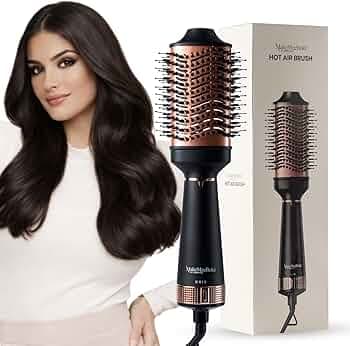 Urban Yog MakeMeeBold Hot Air Brush | 2-in-1 Hair Dryer & Straightener with 3 Temp & 2 Speed Settings, 360° Airflow Vents, PTC Fast Heating, Ceramic Plates, Auto Shut-Off | Gifts for woman