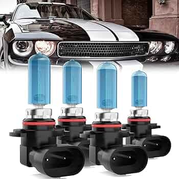 Headlight Bulbs Compatible With Dodge Charger 2016-2020, 9005+9005 High Low Beam Halogen Light Bulb Combo, Super Bright 6000K White, Plug and Play, Pack of 4
