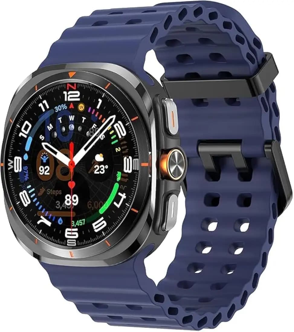 Meyaar Compatible with Samsung Galaxy Watch 7 Ultra 47mm Band, Soft Sport Silicone Breathable Strap Watch Bands Men Women for Samsung Galaxy Watch Ultra 47mm (2024)