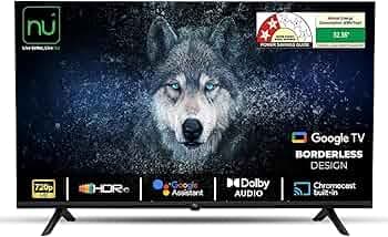 NU 80 cm (32 Inches) New 2025 Borderless Series 720p HD Smart Google TV LED32HGNX
