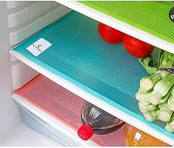 Kuber Industries Plastic Multi Purpose Refrigerator Rectangular Drawer Mats (Multicolour ) - Set of 6 Pcs