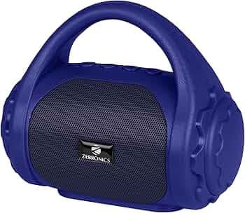 Zebronics County 3W Wireless Bluetooth Portable Speaker with Supporting Carry Handle, USB, SD Card, FM & Call Function (Blue)