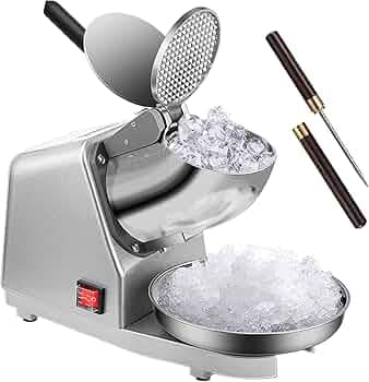 VIVOHOME Electric Dual Blades Ice Crusher Shaver Snow Cone Maker Machine Silver 143lbs/hr for Home and Commerical Use