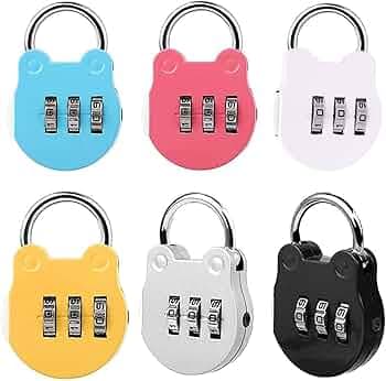 6 Pcs Number Lock, TSA Locks for Luggage, Number Locks for Door Resettable Pin Number Padlock Smart Lock for Bag Small Lock for School Gym Locker Sports Locker Fence Toolbox Gate(6 Colors)