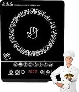 Drumstone 𝟏𝟓 𝐘𝐄𝐀𝐑𝐒 𝐖𝐀𝐑𝐑𝐀𝐍𝐓𝐘 2000W Portable Induction Cooker | Digital 4-Digit Display | Touch Panel Control | 8 Power Levels | Timer Control | Energy Efficient Black Cooktop