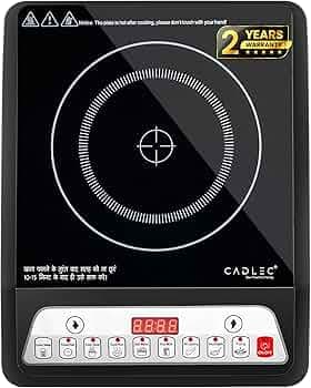 Cadlec CookMate_5 2000W Induction Cooktop | 7 Cooking Modes, Auto Shut-Off, Over-Heat Protection, LED Display, BIS Approved, 2-Year Warranty | Black