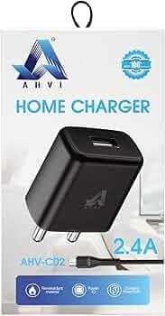 AHVI Fast Charger with USB Type-A to Micro USB Cable | Fast Charging Wall Adapter with Data Cable | Safe & Reliable Charger for Android Smartphones & Micro USB Devices