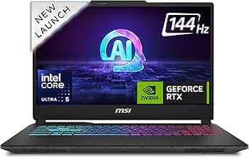 MSI Cyborg 15 AI, Intel Core Ultra 5 125H, Built-in AI, 40CM Gaming Laptop(16GB/1TB NVMe SSD/Windows 11 Home/NVIDIA GeForce RTX 4050, GDDR6 6GB/Translucent Black/1.9Kg), A1VEK-051IN