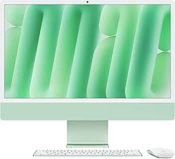 Apple 2024 iMac All-in-One Desktop Computer with M4 chip with 10-core CPU and 10-core GPU: Built for Apple Intelligence, 60.96 cm (24″) Retina Display, 16GB Unified Memory, 512GB SSD Storage; Green