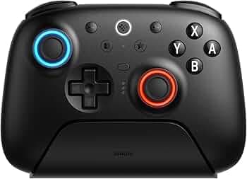 8Bitdo Ultimate 2 Bluetooth Controller for Switch & Windows PC, Switch Pro Controller with TMR Joysticks, Switchable Hall Effect/Tactile Triggers, Vibration and Motion Control, RGB Fire Ring, Black
