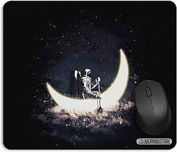 Printed Mousepad for Laptop, PC & Office Desk | Anti-Slip Rubber Base | Stylish & Designer Mouse Pad for Gaming, Students, Work from Home Use (9 X 7 inch) -Moon Boat Ride