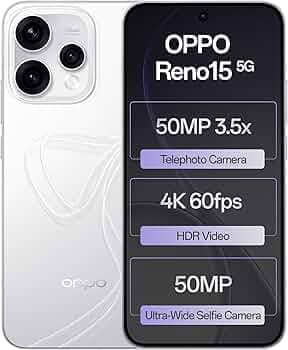 Oppo Reno15 5G (Glacier White, 12GB RAM, 512GB Storage) with No Cost EMI/Additional Exchange Offers