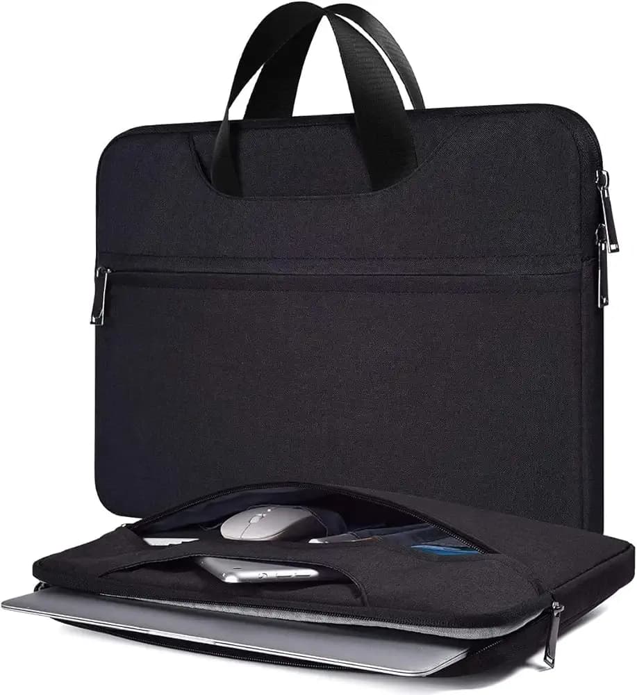 Dynotrek Helus 14 inch Laptop Sleeve Pouch Bag, with Hidden Handle Computer Cover Accessories Pockets, Portable Laptop Case Compatible for MacBook Air/Pro, Dell, HP, Acer, Asus, Lenovo -Denim Grey