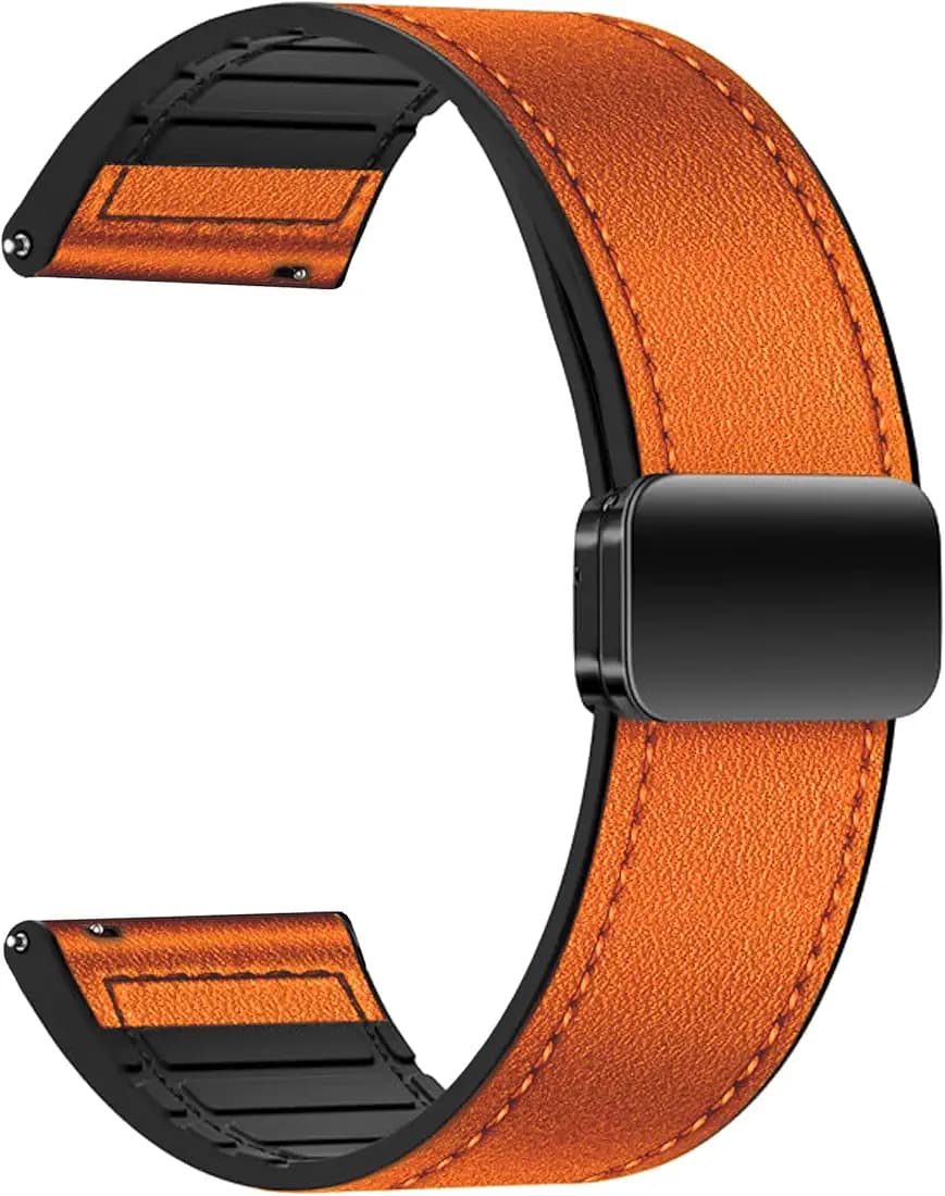 ACM Watch Strap Leather Magnetic Silicone 22mm compatible with Razer X Fossil Gen 6 Smartwatch Belt Luxury Band