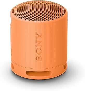 Sony SRS-XB100 Wireless Bluetooth Portable Lightweight Super-Compact Travel Speaker, Extra-Durable IP67 Waterproof & Dustproof, 16 Hrs Batt, Versatile Strap, Extra Bass & Hands-Free Calling-Orange