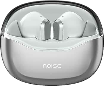 Noise Buds VS601 Wireless Earbuds, Bluetooth Earbuds with 50H Playtime, Quad Mic ENC for Clear Calls, 10mm Drivers, Dual Device Pairing, Transparent Case Design, Deep Bass, BT v5.3 (Silver Grey)