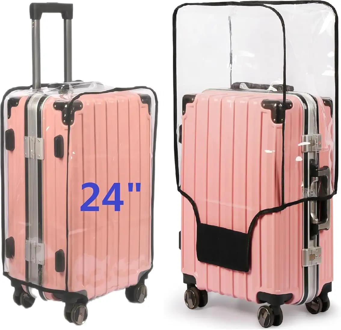 NYALA 24 Inch Protective Trolley Bag Cover | Transparent Suitcase Bag Cover | Waterproof Dustproof Luggage Cover, Clear PVC Suitcase Covers Protectors (60x45x30 CM)