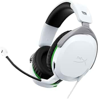 HyperX Cloud Stinger 2,Gaming Headset for Xbox,Lightweight Wired Over Ear Headset with mic, Swivel-to-Mute Function, 50mm Drivers, PC Compatible - White (75X28AA)