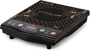CELLO Blazing Glaze Induction Stove 1600 Watts Black | Safe & Reliable, Customized Preset Menu, 8 Stage Power Settings, Overheating Protection, Child Lock Protection | 1 Year Warranty