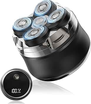 Head Shavers for Bald Men - 10,000 RPM Electric Razor with LED Display, Magnetic 5D Rotary Shaver, IPX6 Waterproof Wet Dry Shaving, 2H Fast Charge, Dual Speed Face Beard Body Grooming Kit