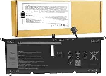 DXGH8 7.6V 52Wh Battery for Dell XPS 13 9370 9380 2019 Inspiron 13 7390 7391 2-in-1 5390 5391 7490 Latitude 3301 E3301 Vostro 5390 5391 0H754V H754V G8VCF G8VCF6C HK6N5 P113G001 P82G P82G001 (DXGH8)