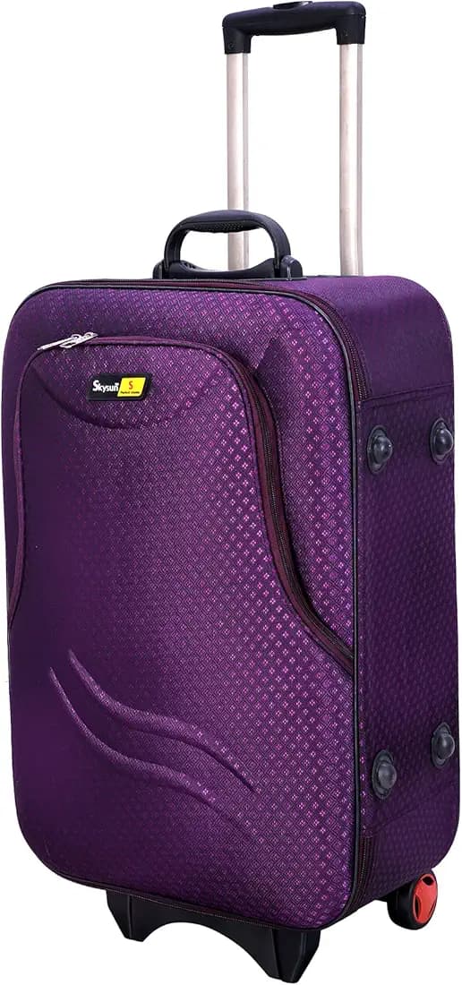 Skyline Men's and Women's Polyester Lightweight Trolley Suitcase Bag with Wheels and Number Lock Available (Purple, 22 Inch)
