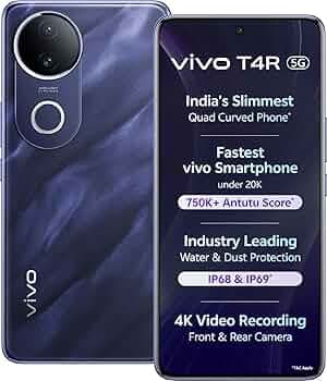 vivo T4R 5G | 6.77” Display | 50MP OIS Camera | 32MP Front Camera | Dimensity 7400 5G Processor | 5700mAh Battery (Twilight_Blue, 8GB RAM + 256GB Storage)