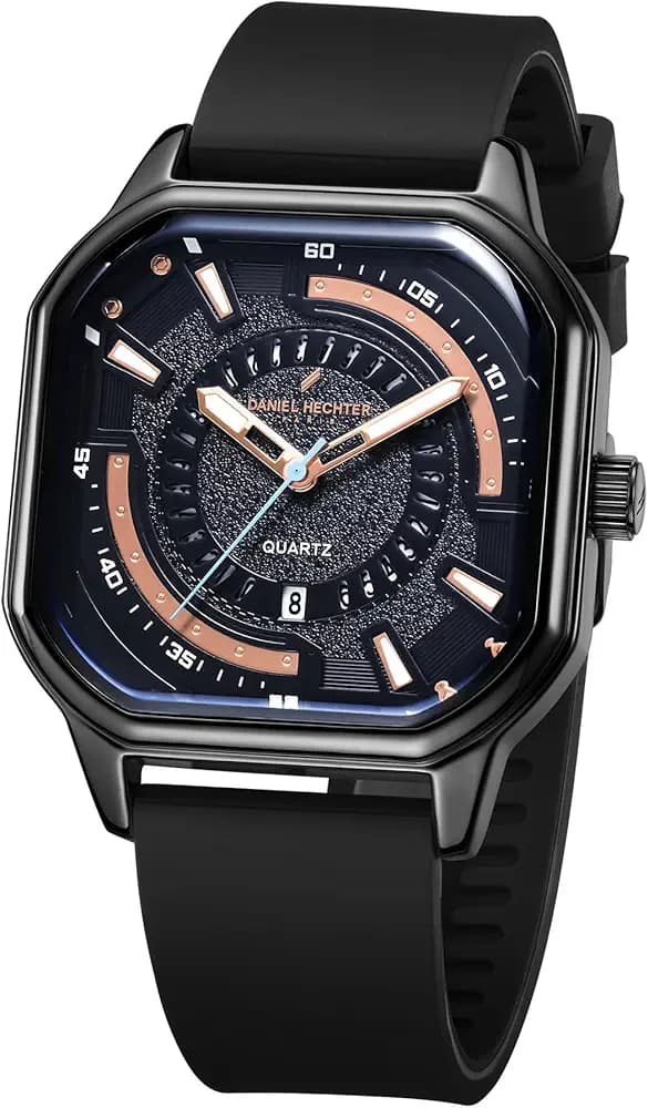 Daniel Hechter Paris Rivoli Collection Modern Analog Watch for Men with Octagon Dial and Silicon Band-DHM1003
