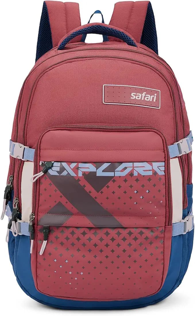 Safari Expand 43L Laptop Backpack Bag for Man and Women, Large School Bags for Boys & Girls, Expandable Overnighter Casual Hiking Men's Travel Bag with Rain Cover, Compression Straps, Bottle holder