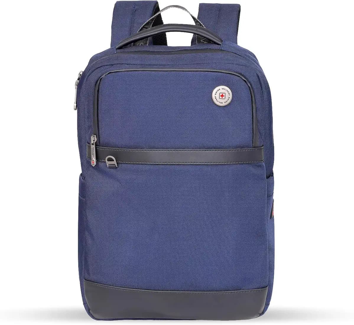 SWISS MILITARY Black & Gold Collection Wesely Laptop Backpack Bag With 15.6”Laptop Compartment & Anti-Theft Pocket, 1680D Polyester, Sunglass Holder, Trolley Strap for Unisex Travel Bag (16L)