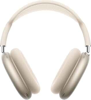 Apple AirPods Max Wireless Over-Ear Headphones, Pro-Level Active Noise Cancellation, Transparency Mode, Personalised Spatial Audio, USB-C Charging, Bluetooth Headphones for iPhone - Starlight