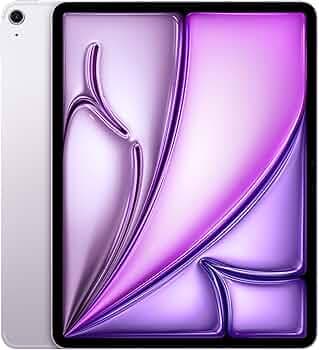 Apple iPad Air 13″ with M3 chip: Built for Apple Intelligence, Liquid Retina Display, 128GB, 12MP Front/Back Camera, Wi-Fi 6E + 5G Cellular, Touch ID, All-Day Battery Life — Purple