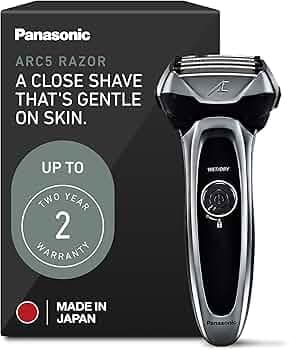 Panasonic Arc5 Electric Razor Shaver, Men's 5-Blade Cordless with Shave Sensor Technology and Wet/Dry Convenience, ES-LV65-S, Multicolour