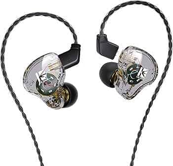 Yinyoo KBEAR KS1 Wired Earphones in Ear Headphone Deep Bass Earbuds, High Resolution IEM, in-Ear Earphone Dual Magnectic Circuit Dynamic Detachable Cable with 2Pin 0.78mm 3.5mm Plug(Clear no mic)